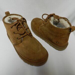 UGG Neumel Classic Boots Suede Shearling lined Ankle lace up brown Size Sz 10